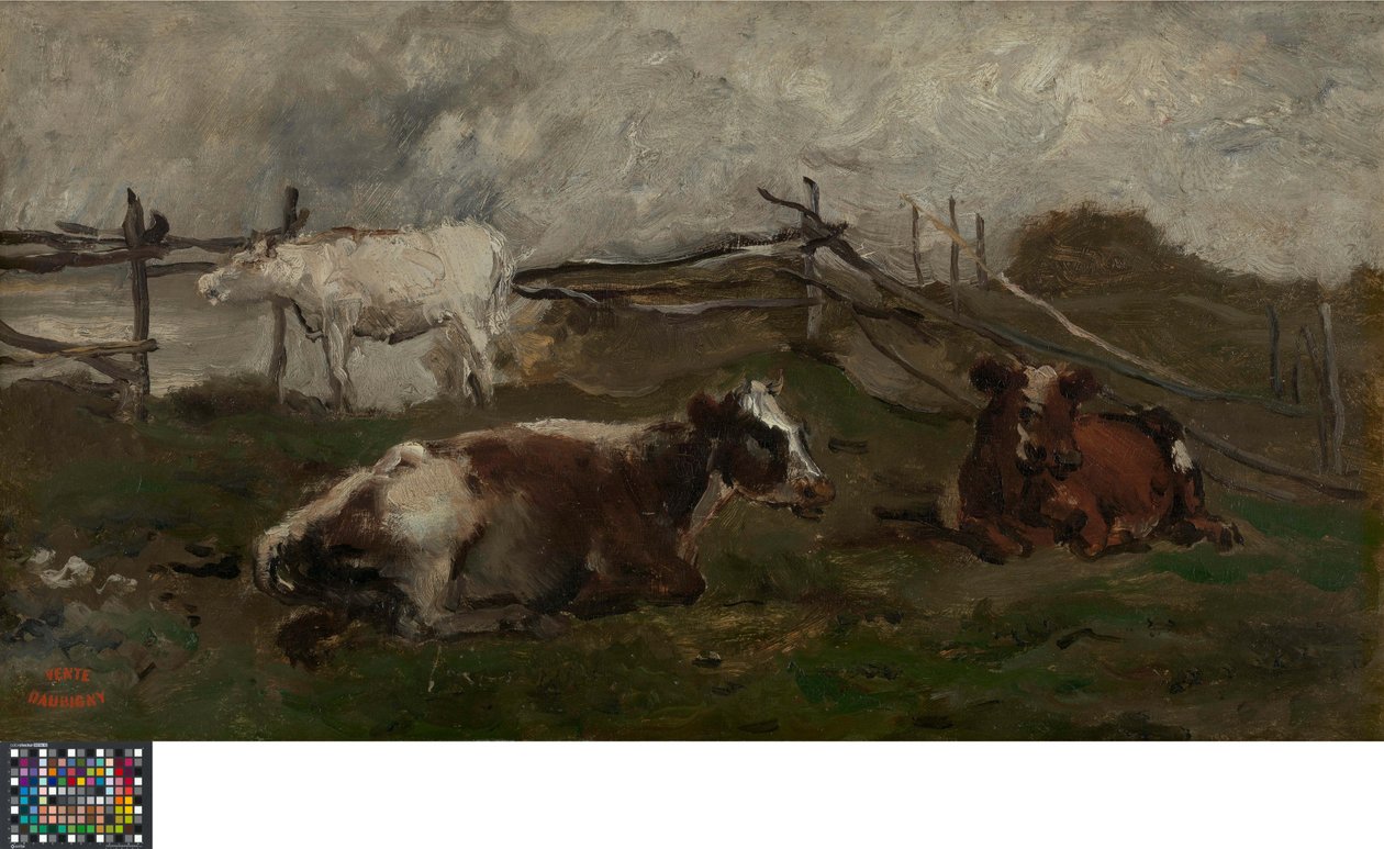 Koeien in de wei door Charles Francois Daubigny