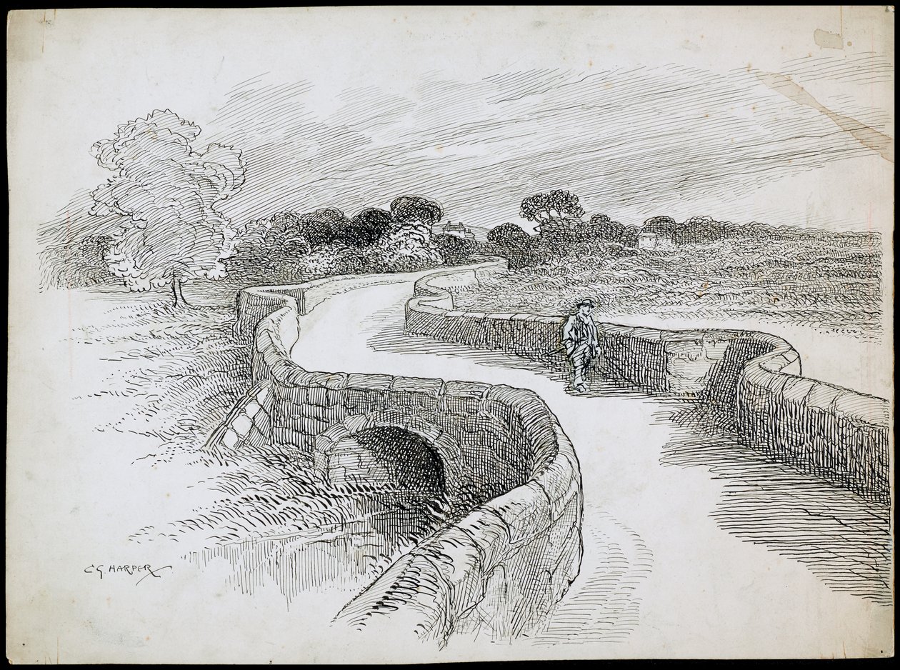Swarkestone Bridge, Stanton By Bridge, Derbyshire door Charles George Harper