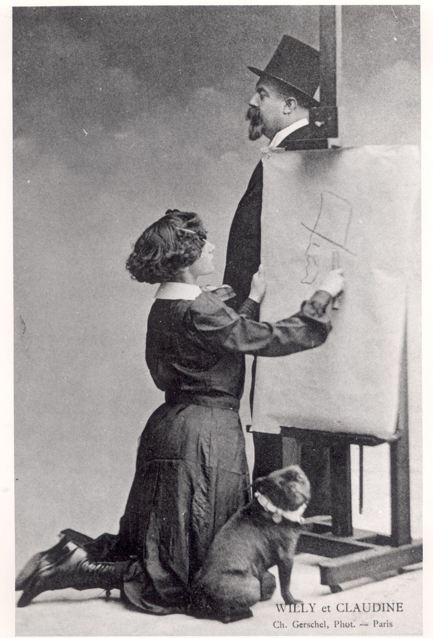 Ansichtkaart met Colette en haar man Willy door Charles Gerschel