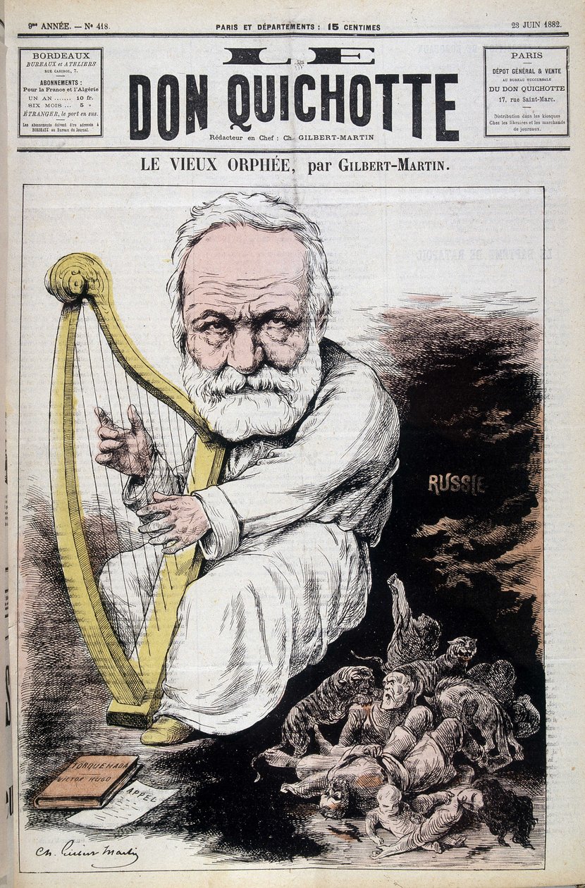 De Oude Orpheus: cartoon over Victor Hugo en Rusland - door Gilbert-Martin (Gilbert Martin), in 