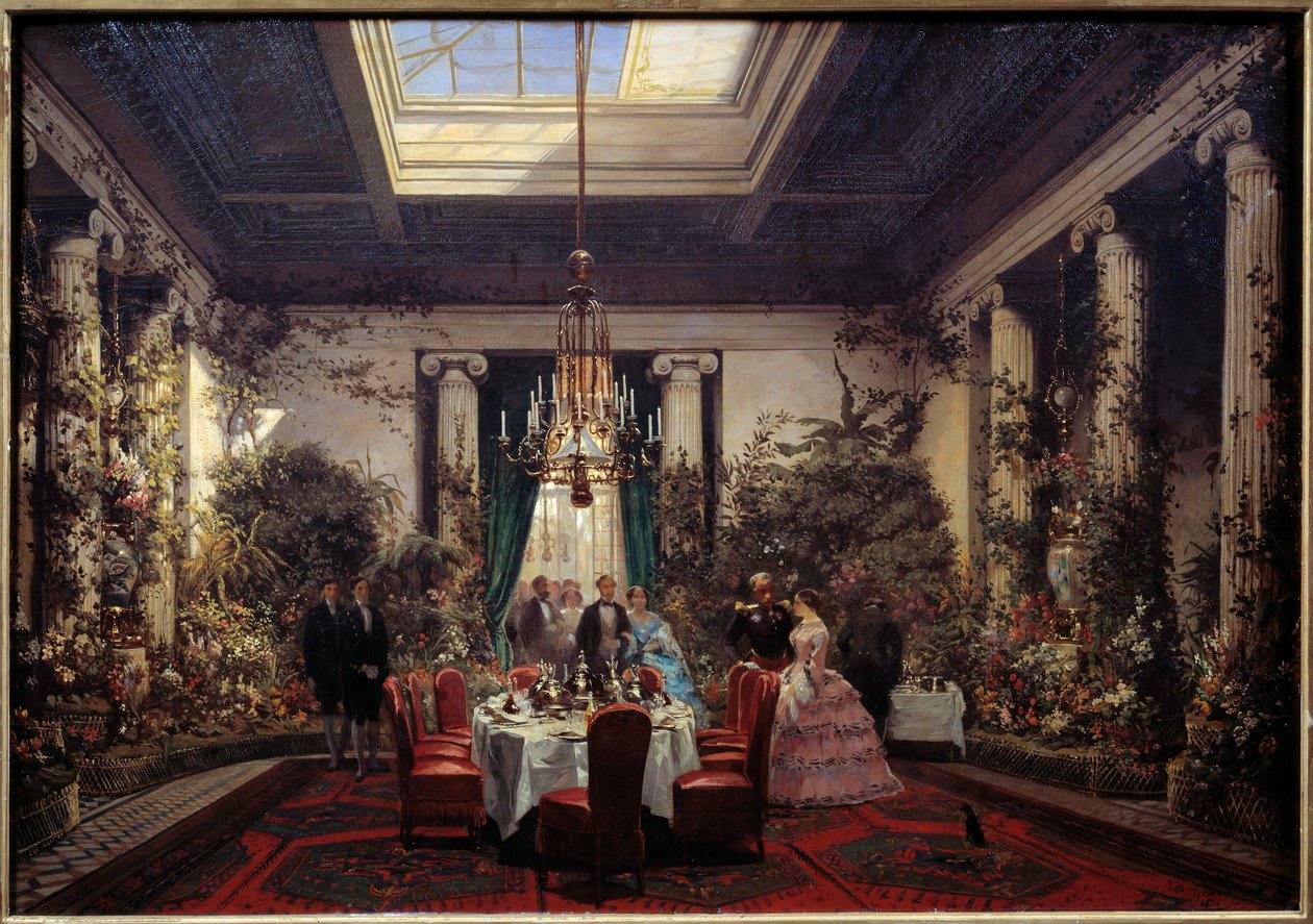 Ontbijt bij Prinses Mathilde Letizia Bonaparte (1820-1904), rue de Courcelles in Parijs door Charles Giraud