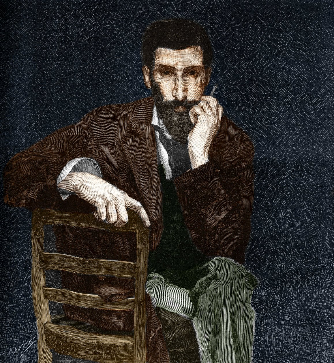 Portret van Pierre Savorgnan de Brazza (1852-1905), Franse ontdekkingsreiziger. door Charles Giron