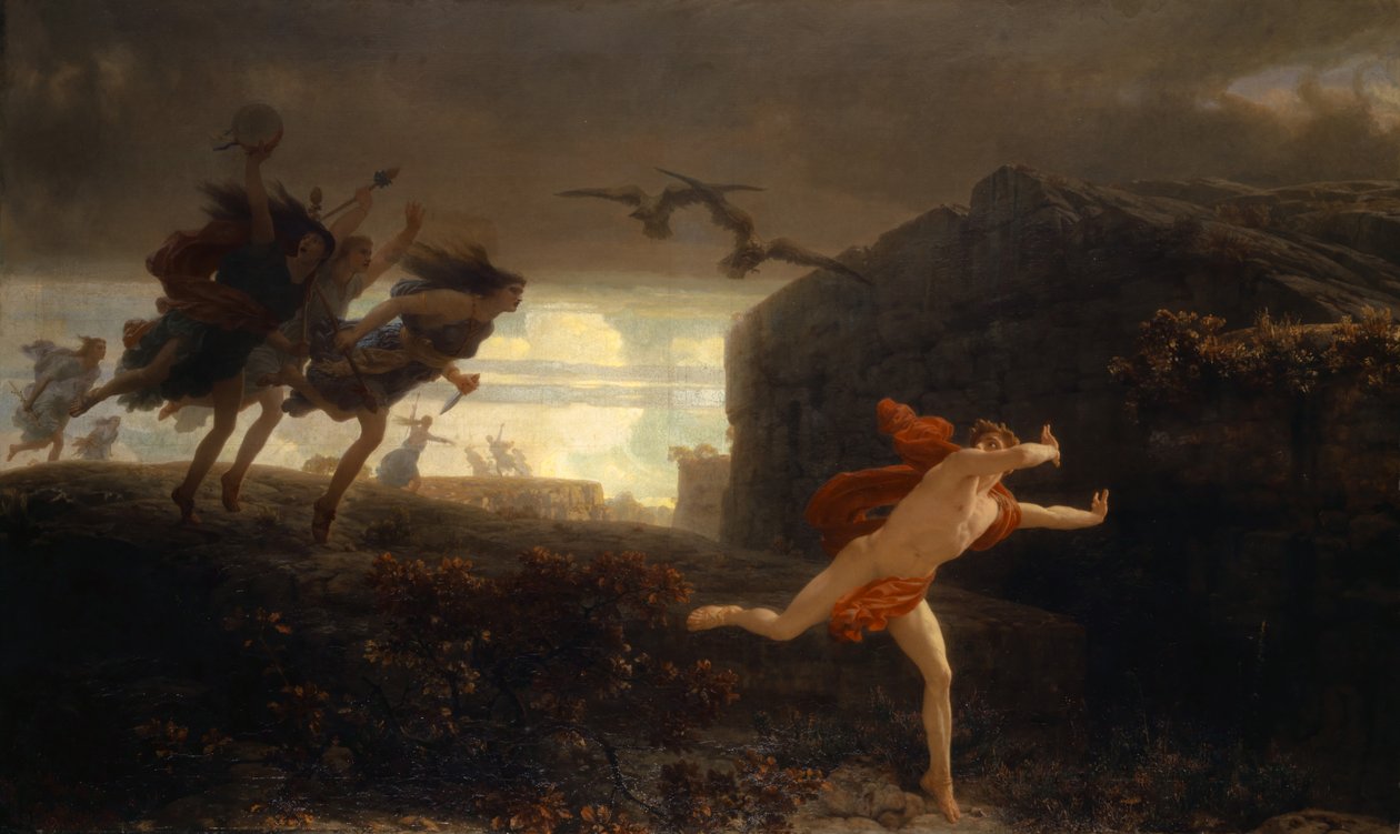 Pentheus Achtervolgd door de Maenaden door Charles Gleyre