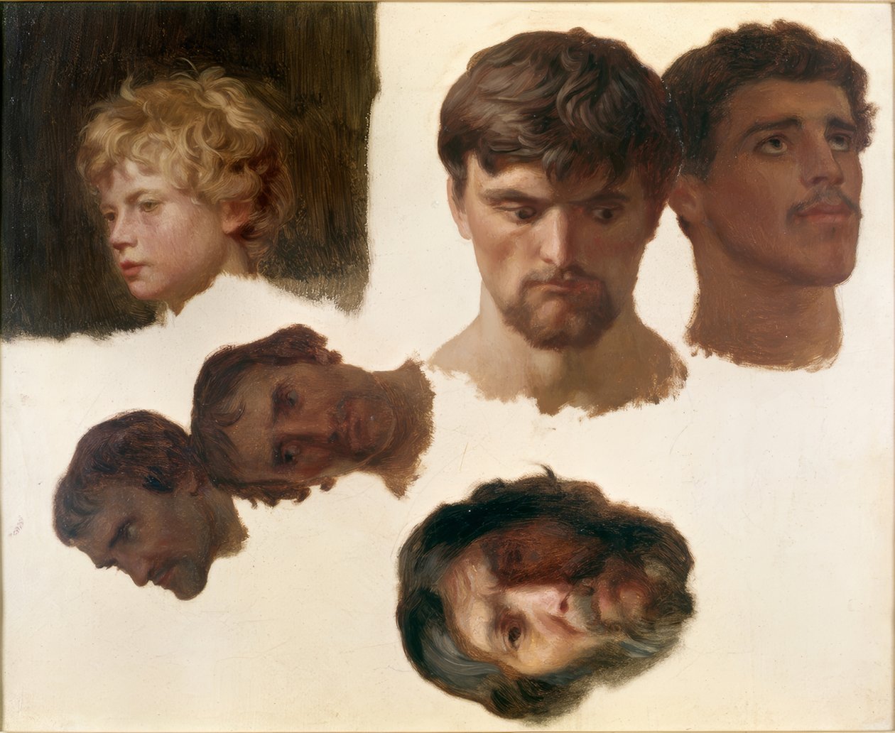 Studie van zes hoofden door Charles Gleyre