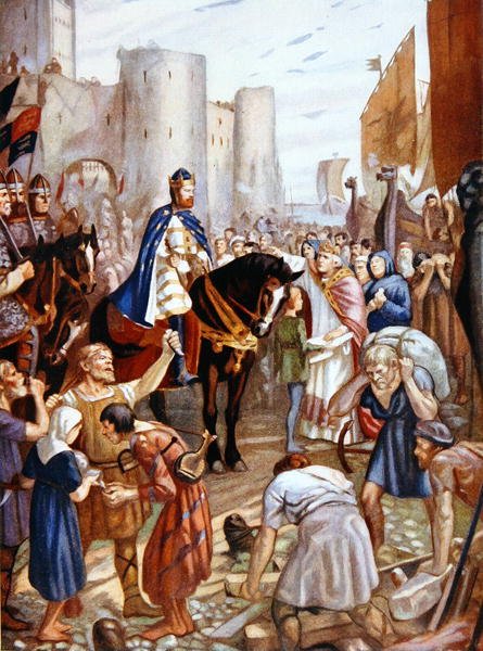 Willem Rufus (1056-1100) in de Tower of London, illustratie uit 