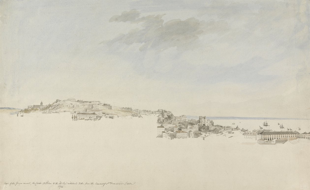 Lissabon, vanaf het klooster van St. Francis da Citadel, 1774 door Charles Gore