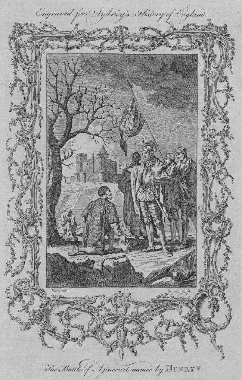 De Slag bij Agincourt genoemd door Hendrik V, 1773 door Charles Grignion