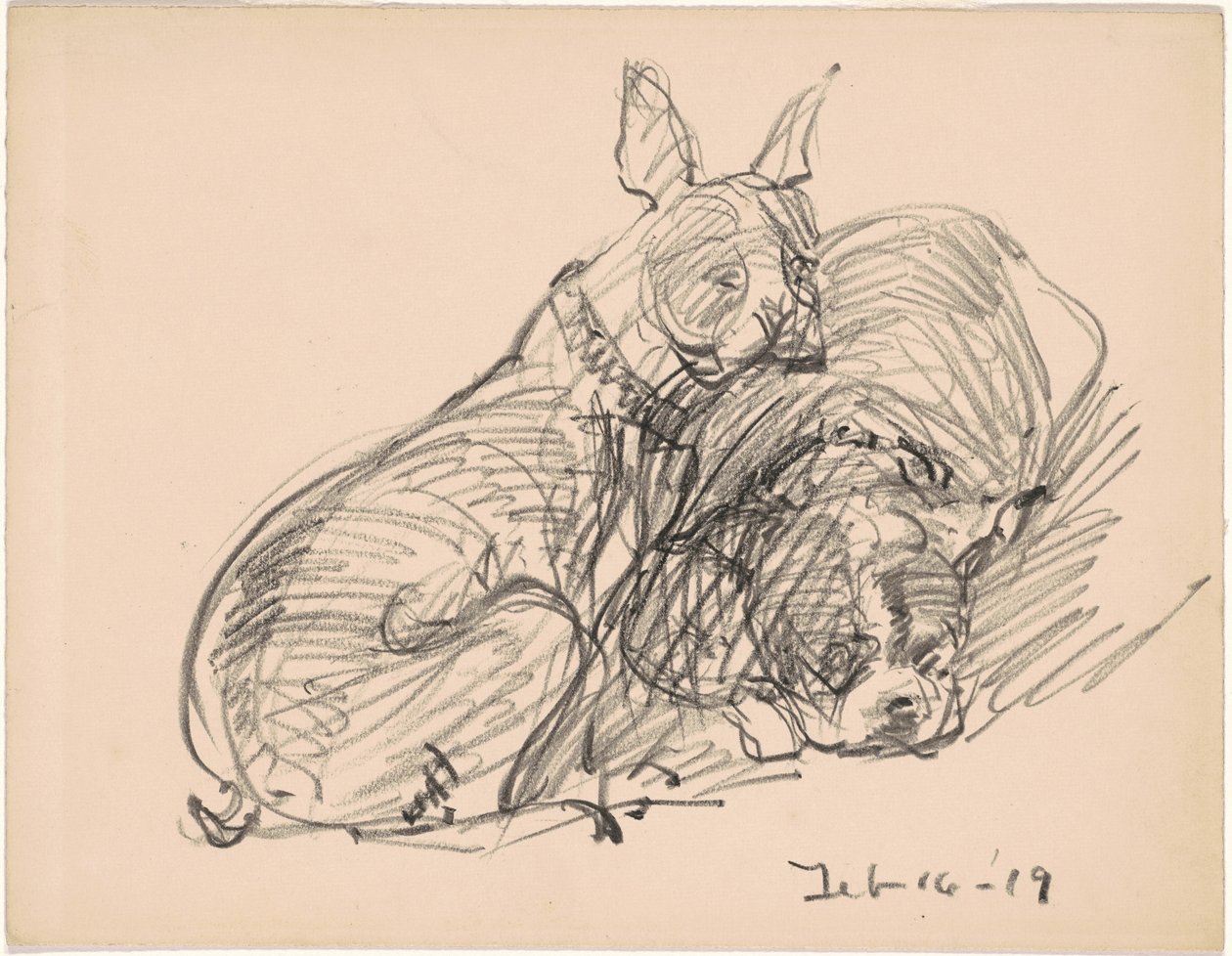 Twee honden door Charles H. Woodbury