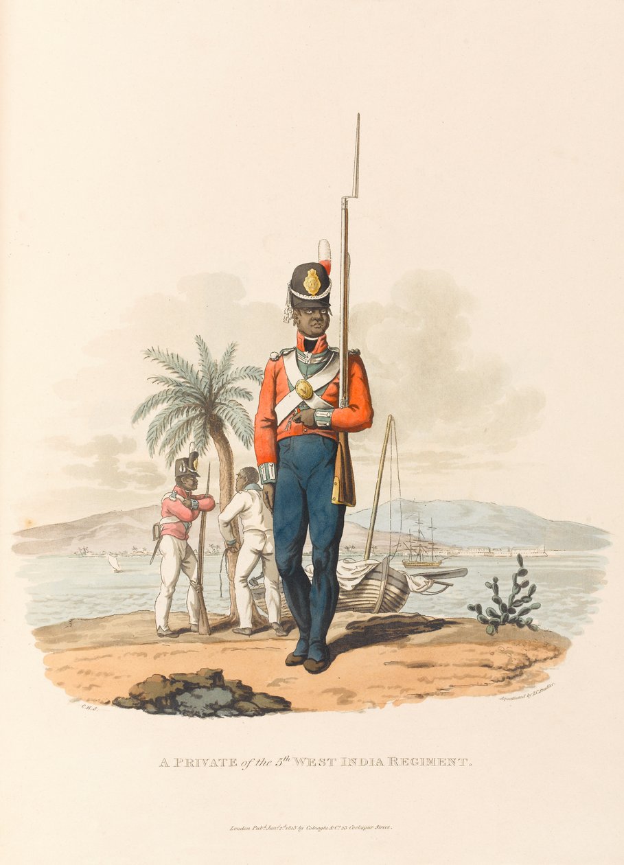 Een Soldaat van het 5e West-Indische Regiment door Charles Hamilton (after) Smith