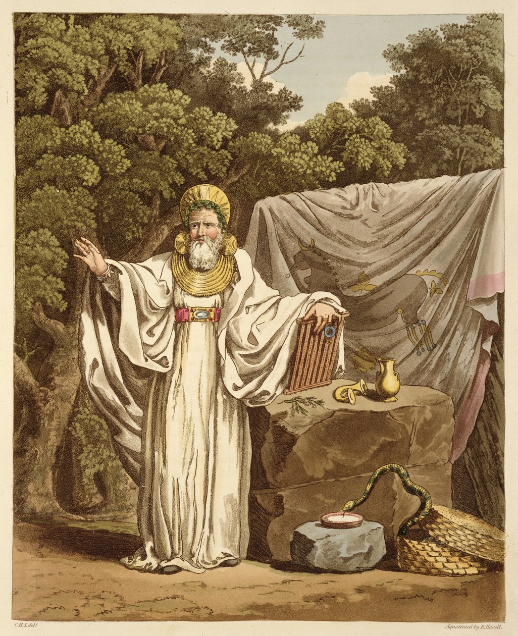 Een Aartsdruïde in zijn Gerechtelijke Gewaad, gegraveerd door Robert Havell (1769-1832) 1815 door Charles Hamilton Smith