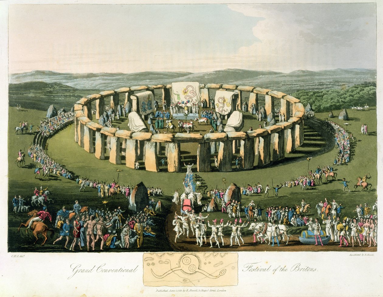 Groot conventioneel festival van de Britten, geaquarelleerd en uitgegeven door Robert Havell (1769-1832) 1815 door Charles Hamilton Smith