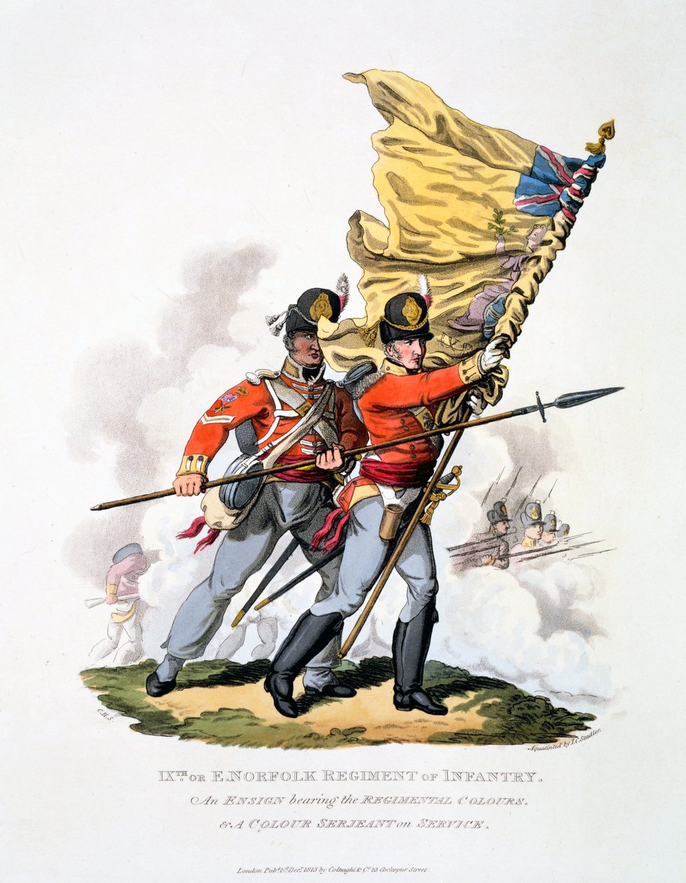 Uniform en Kleuren van het 9e of East Norfolk Regiment of Infantry, uit 