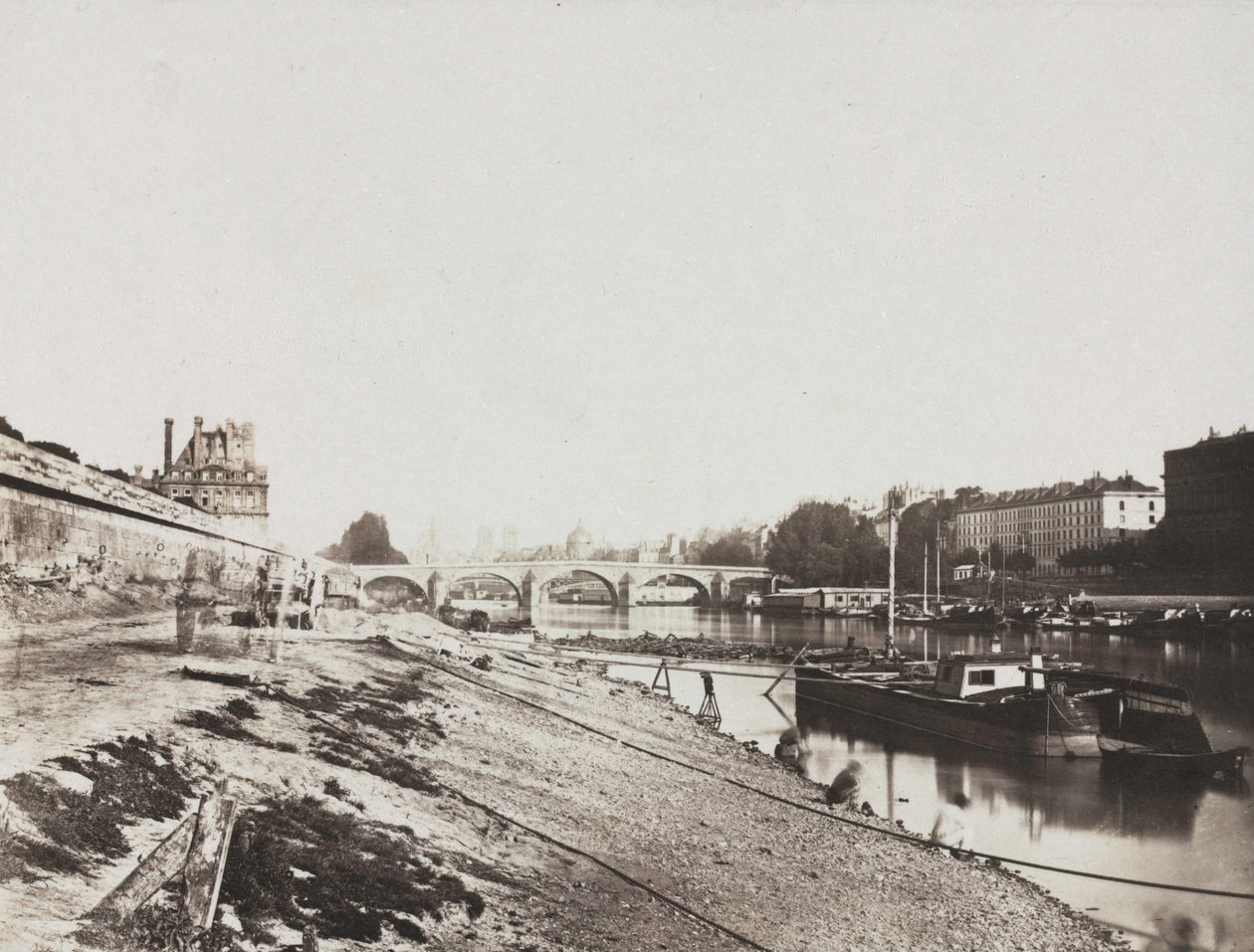 Uitzicht vanaf de Pont de la Concorde, 1852 door Charles Henri Plaut