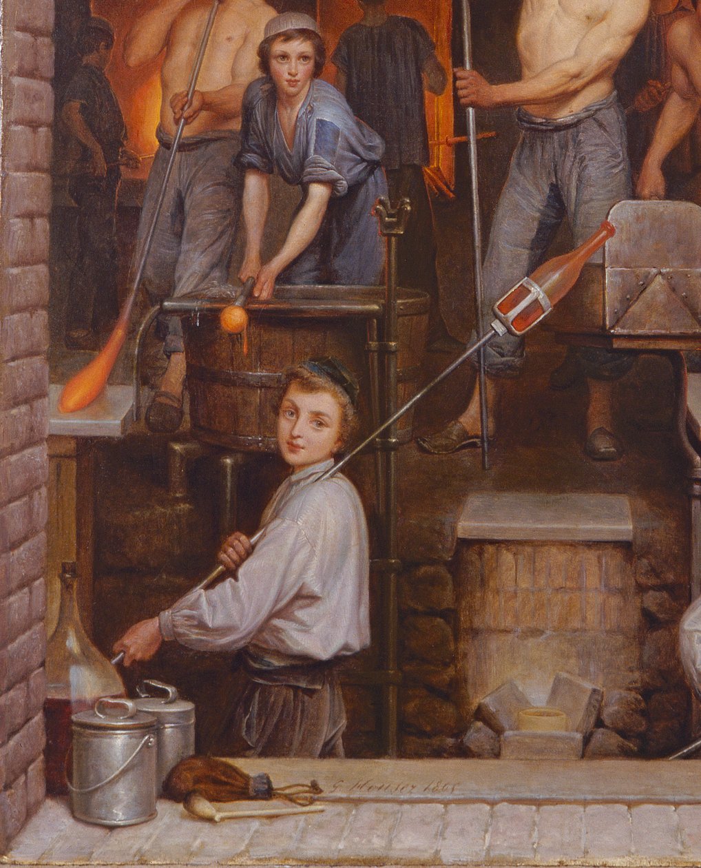 Interieur van een oven, 1865 (detail) door Charles Housez