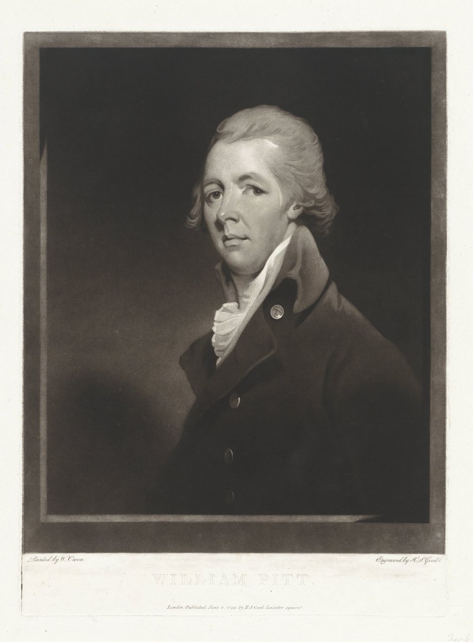 Portret van de staatsman William Pitt door Charles Howard Hodges