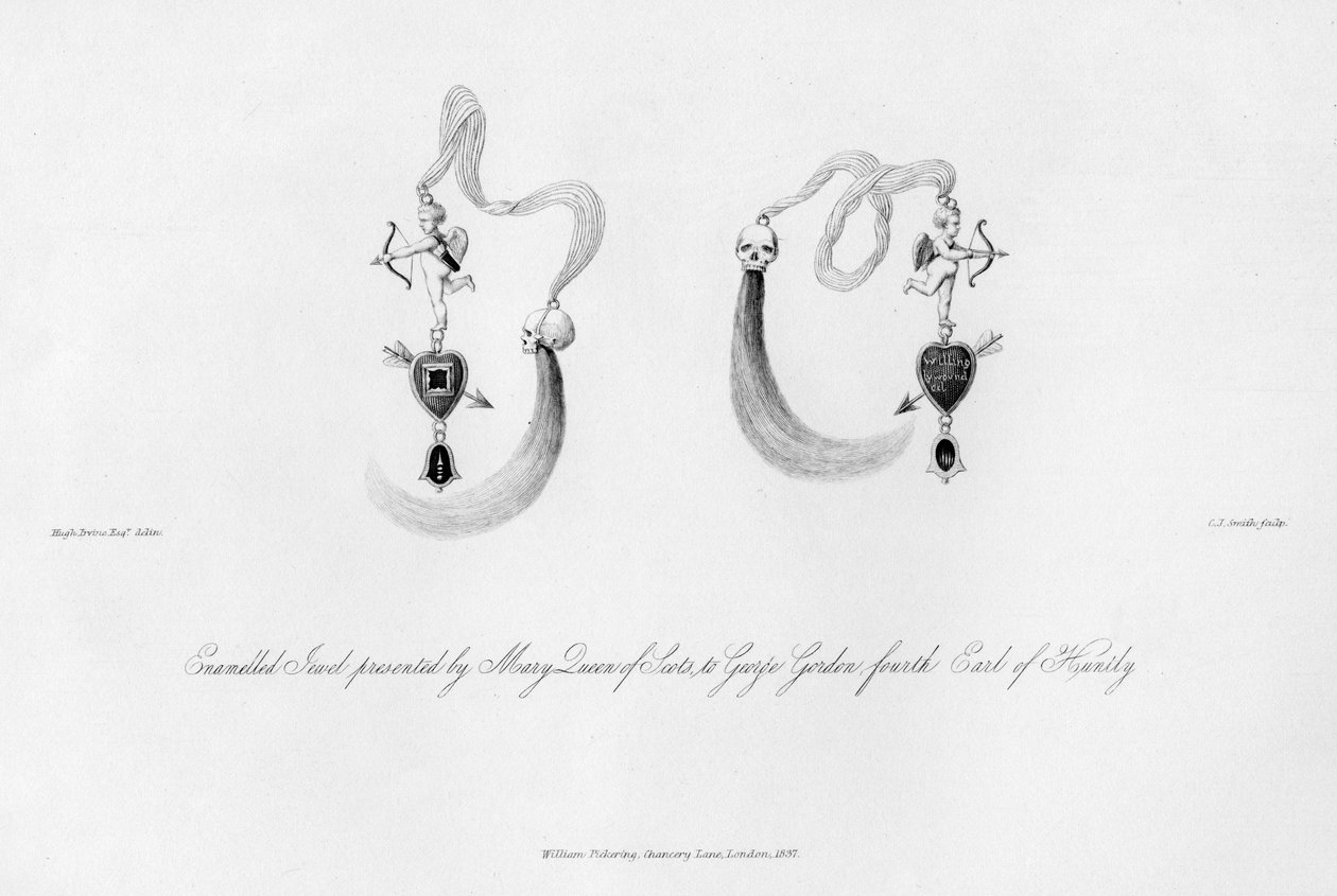 Geëmailleerd juweel gepresenteerd door Mary Queen of Scots aan George Gordon, 16e eeuw door Charles J. Smith