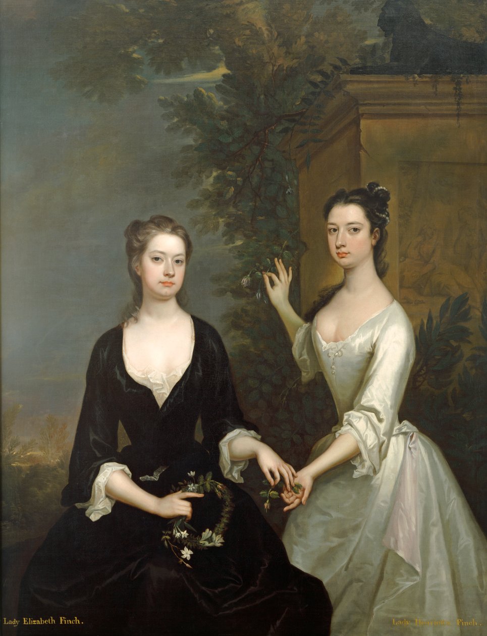 Lady Henrietta en Lady Elizabeth Finch, c.1732 door Charles Jervas