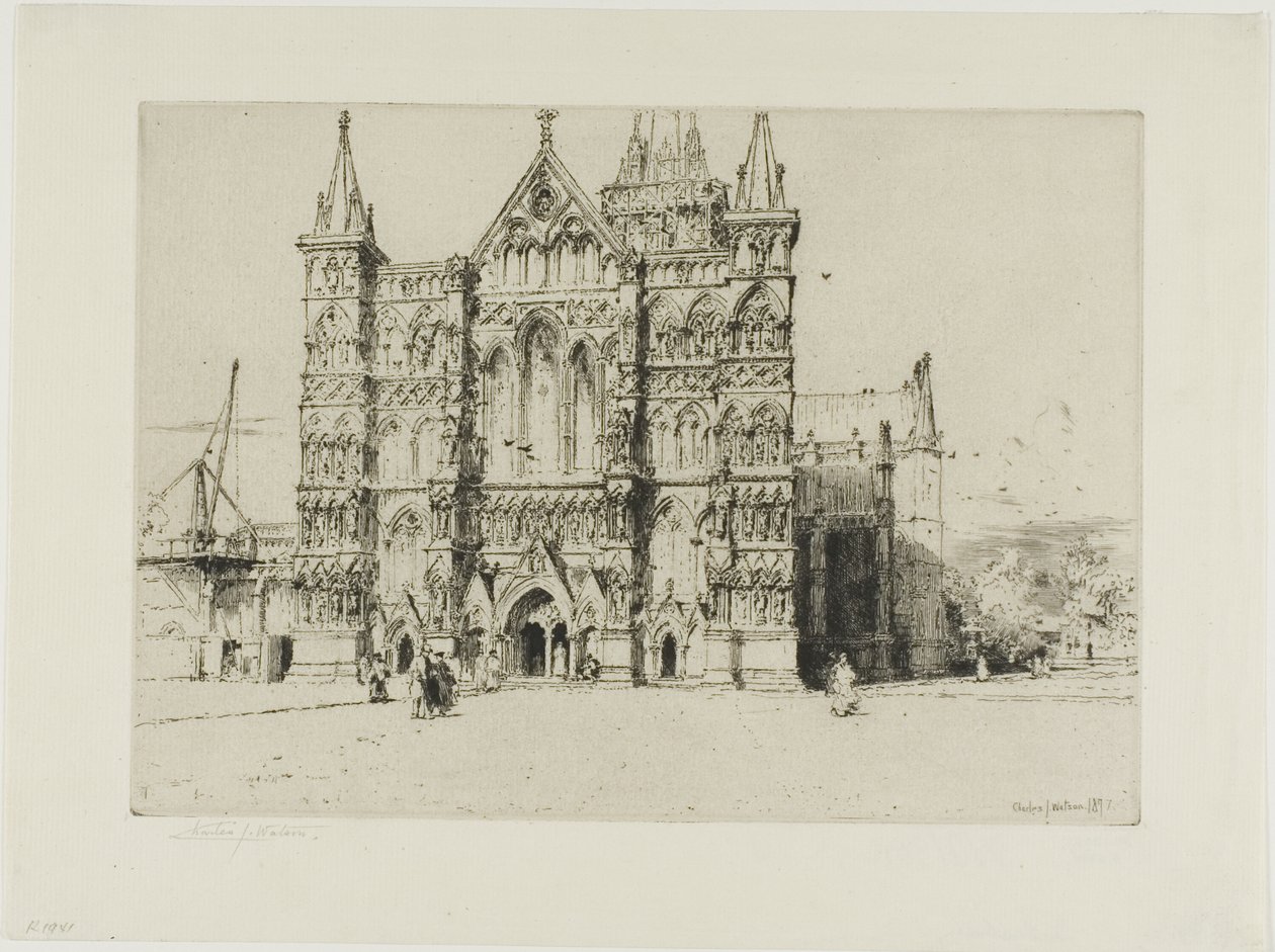 Kathedraal van Salisbury door Charles John Watson