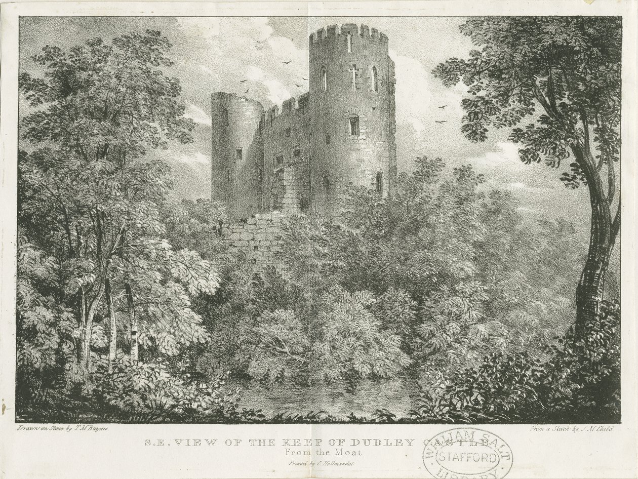 Dudley Castle - De Keep door Charles Joseph Hullmandel