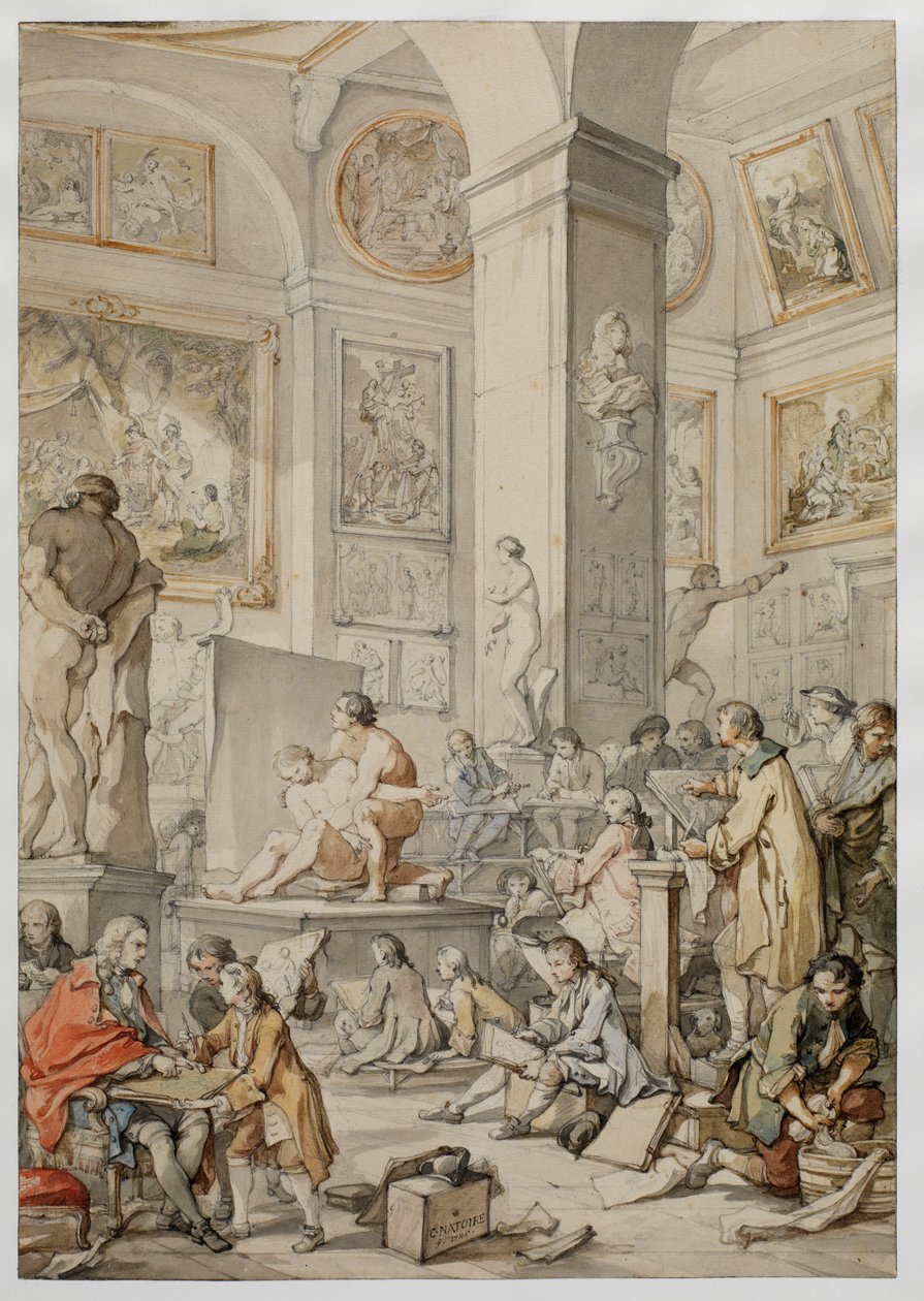 Levensklas aan de Koninklijke Academie voor Schilderkunst en Beeldhouwkunst, 1746 door Charles Joseph Natoire