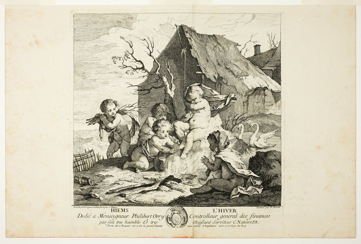 Winter, plaat vier uit Le Quatre Saisons door Charles Joseph Natoire
