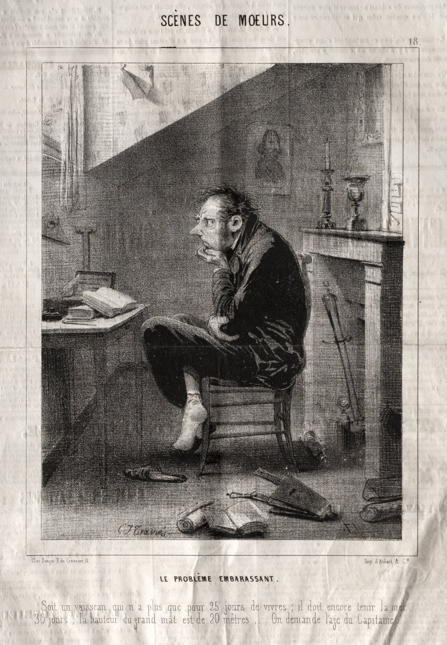 Scènes de Moeurs: Het Lastige Probleem... door Charles Joseph Traviès de Villers