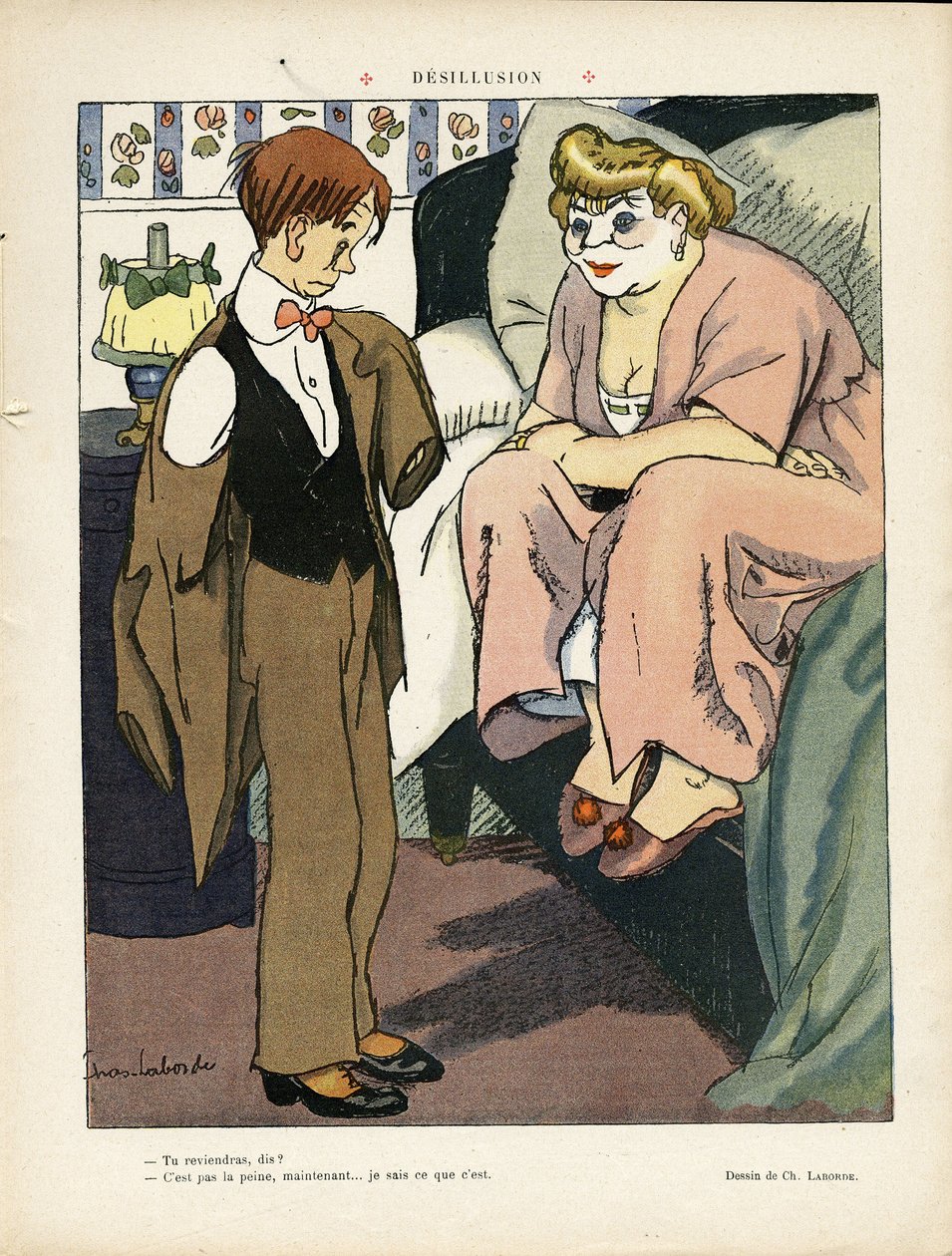Illustratie van Chas-Laborde (1886-1941) in Le Lire, 30/11/12 - Desillusie - Prostitutie door Charles Laborde