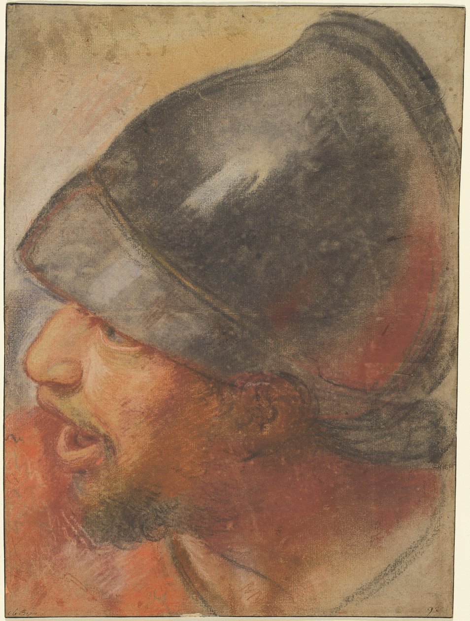 Kopf eines makedonischen Soldaten door Charles Le Brun