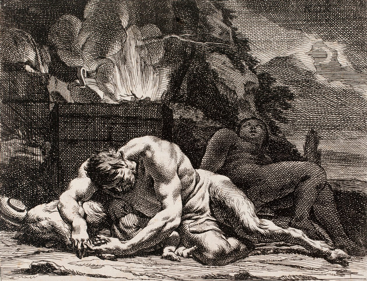 Nacht, uit de serie Vier momenten van de dag door Charles Le Brun