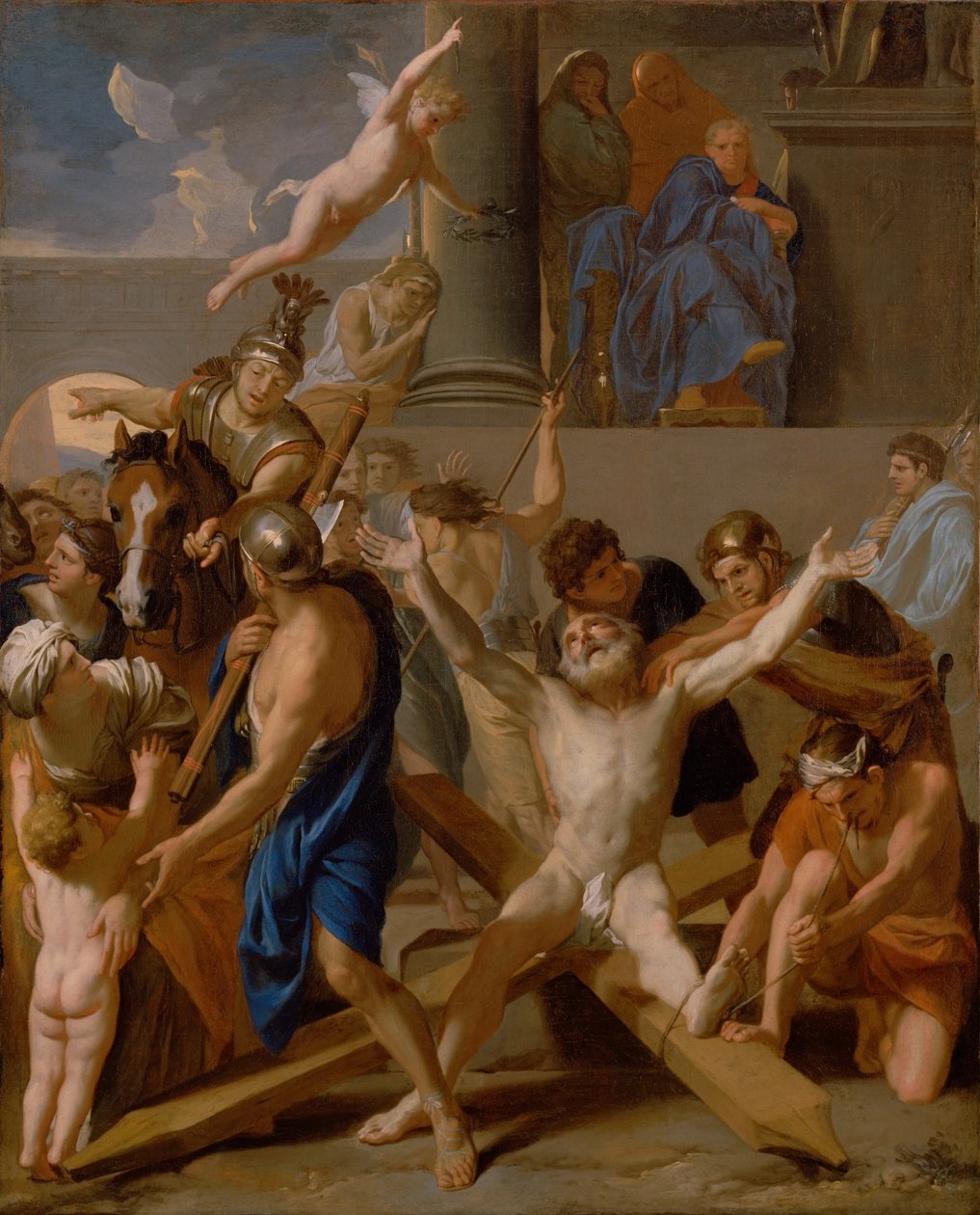 Het martelaarschap van de heilige Andreas door Charles Le Brun