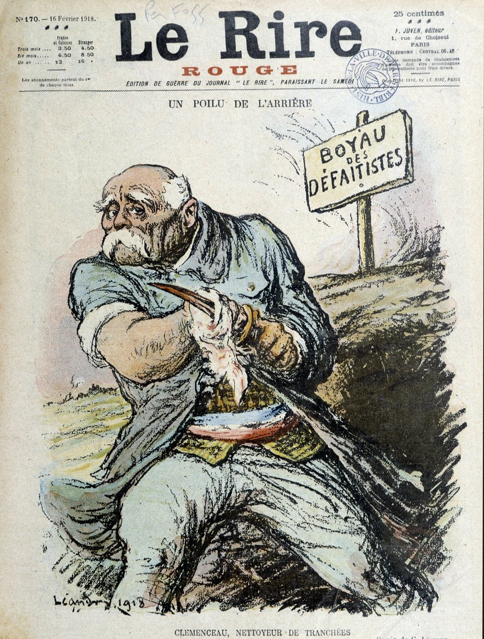 Een harige achterkant: Clemenceau, loopgravenreiniger. Omslag 