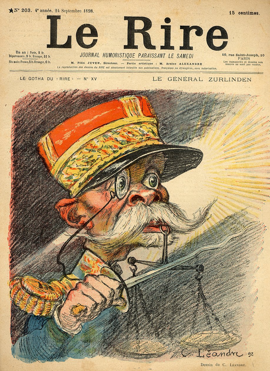 Karikatuur van generaal Zurlinden, van de voorpagina van 