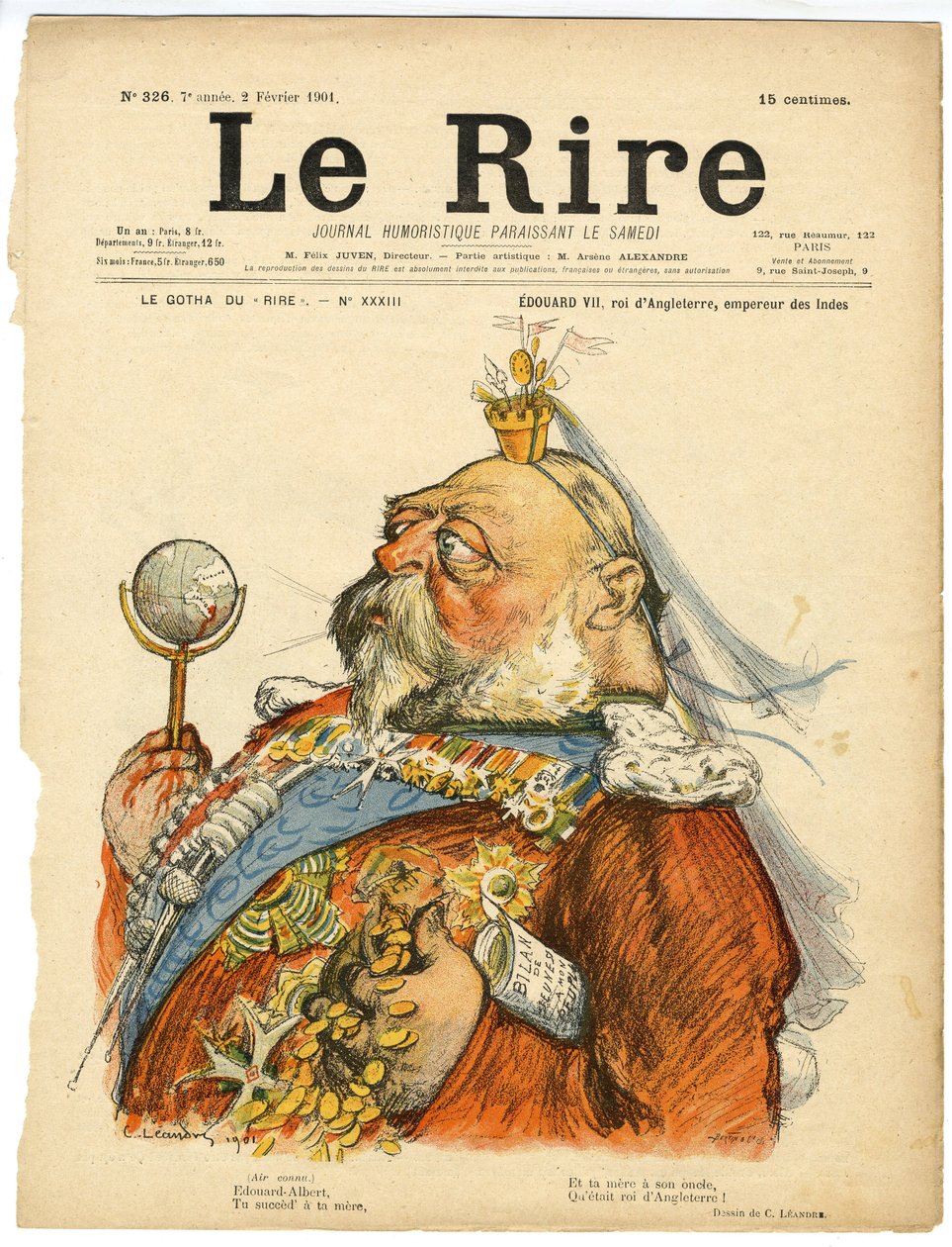 Illustratie van Charles Leandre (1862-1934) voor de omslag van Le Rire door Charles Leandre