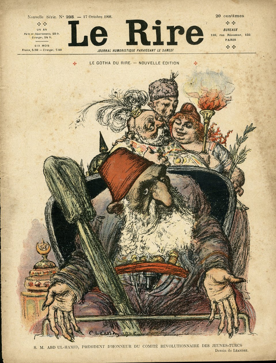Illustratie van Charles Leandre (1862-1934) voor de Omslag van Le Rire door Charles Leandre
