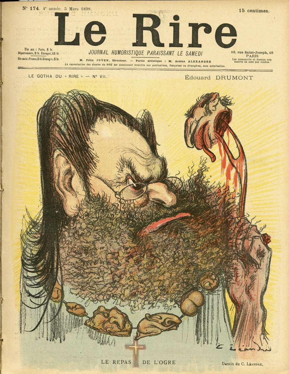 Illustratie van Charles Leandre (1862-1934) voor de omslag van Le Rire door Charles Leandre