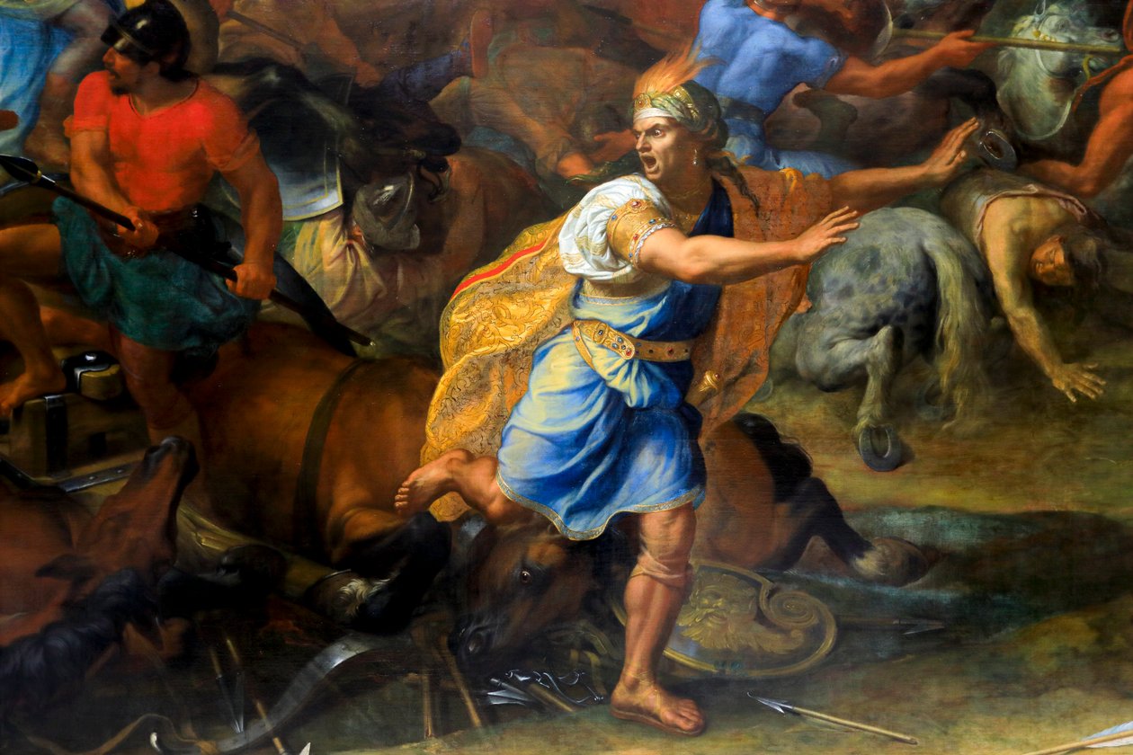 De slag bij Arbela (detail) door Charles Lebrun