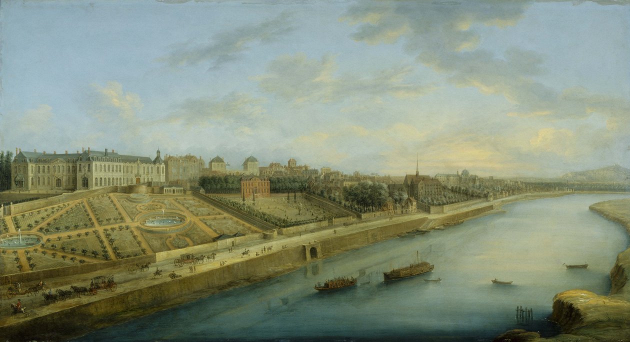 Passy en Chaillot gezien vanaf Grenelle, circa 1743 door Charles Leopold Grevenbroeck