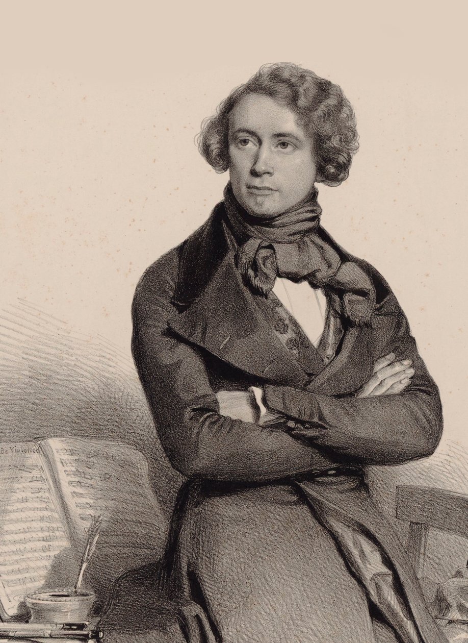 Portret van de cellist en componist Adrien-François Servais 1807-1866 door Charles Louis Baugniet