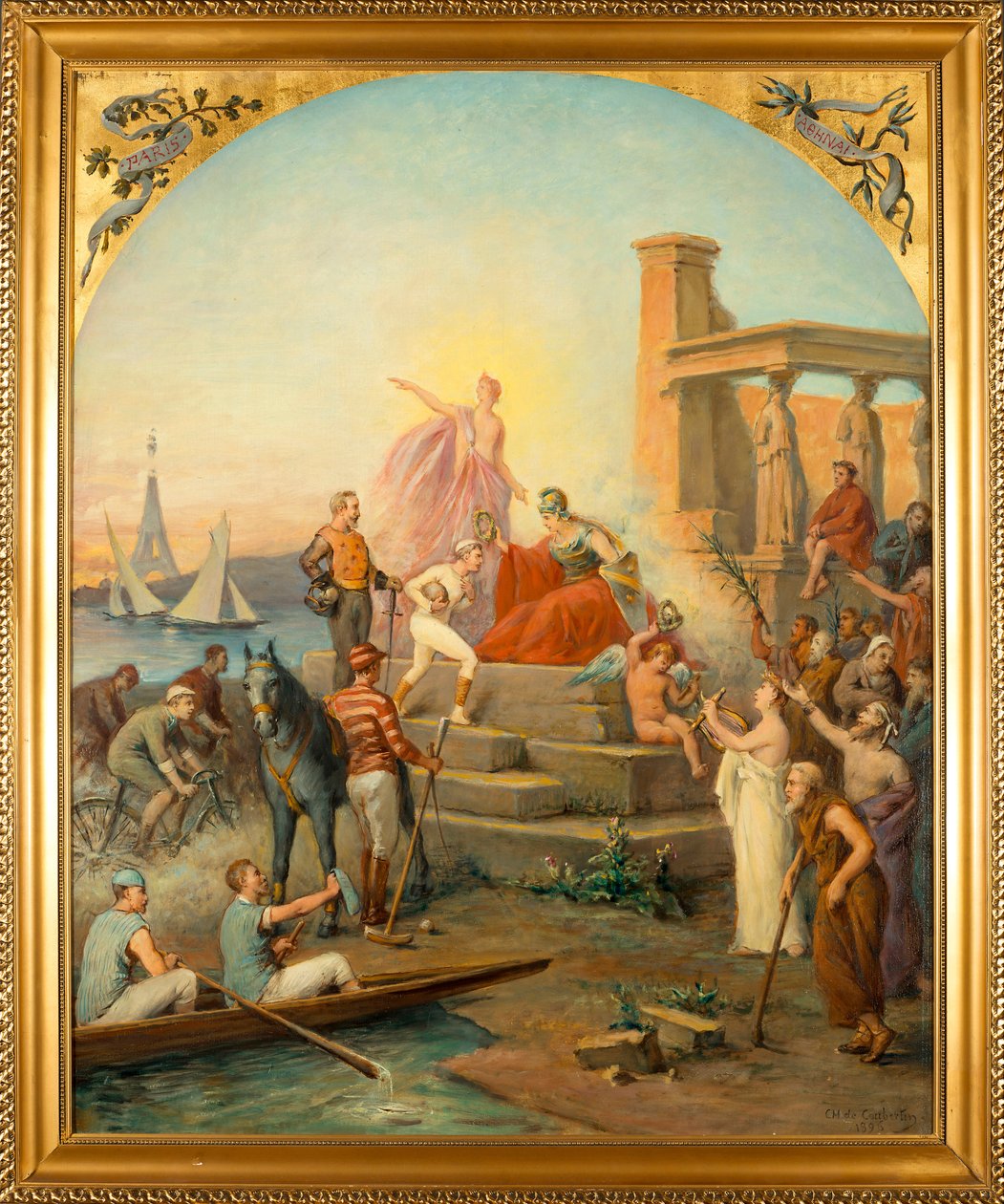 Allegorie van de sporten door Charles Louis Fredy de Coubertin