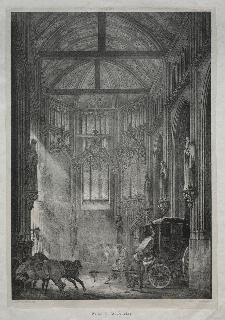 Kerk van St. Nicholas, Rouen, 1823 door Charles Louis Lesaint