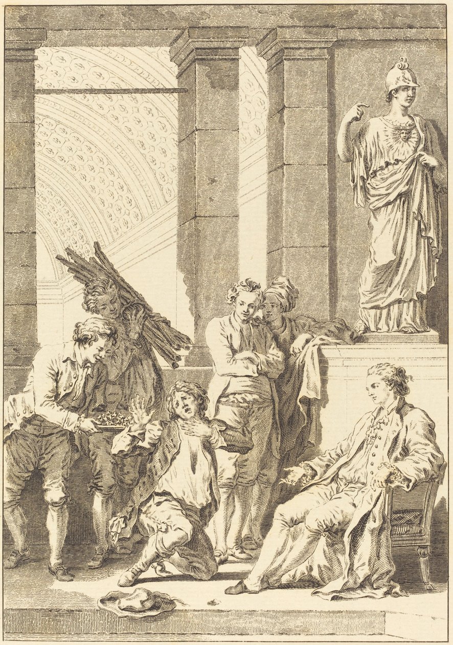 De boer door Charles Louis Lingée after Jean Honoré Fragonard