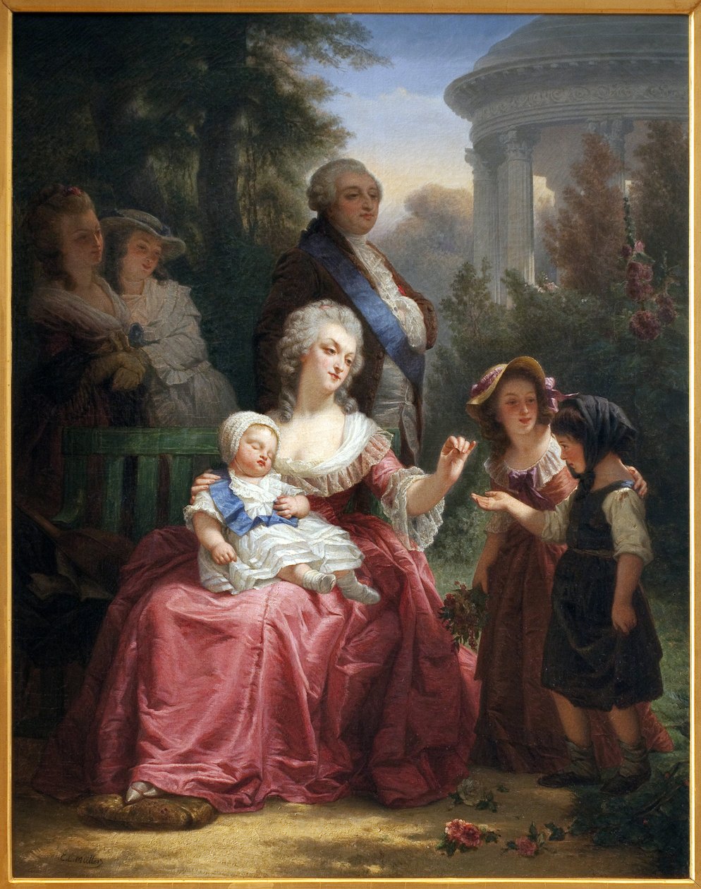 De Franse koninklijke familie in Trianon door Charles Louis Lucien Muller
