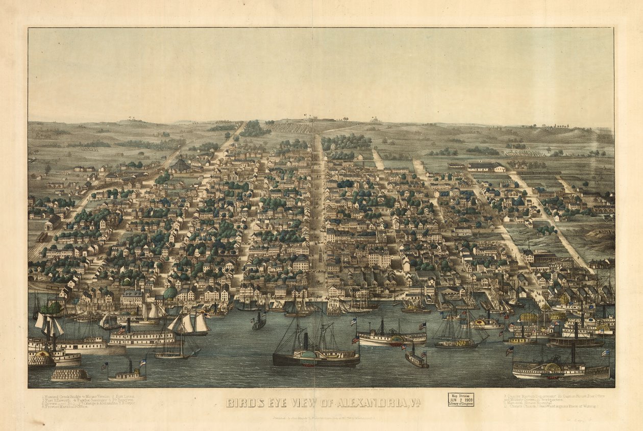 Vogelvlucht van Alexandria, Va. LOC 81694373 door Charles Magnus