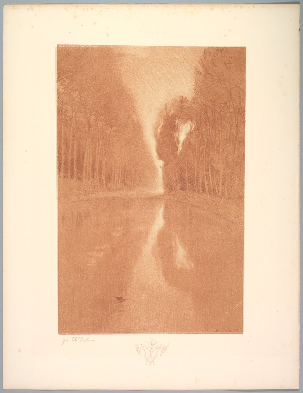 Suite de Landschappen: Landschap, Plaat 2, Remarque, Sterbloemen door Charles Marie Dulac