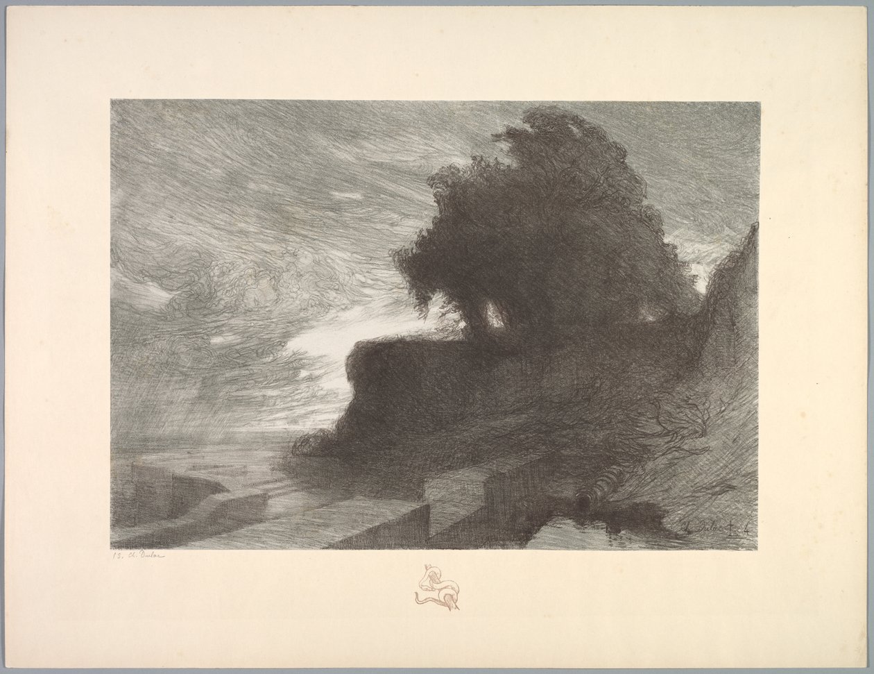 Suite de Paysages: Landschap, Plaat 4, Remarque, Slang, 1892-1893 door Charles Marie Dulac