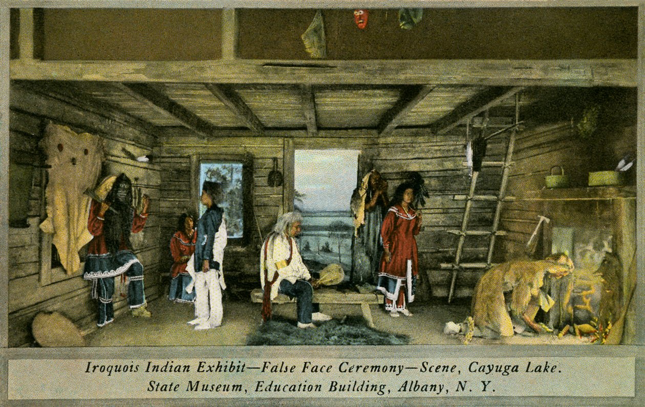 Iroquois Indianen Tentoonstelling, Staatsmuseum, Albany door Charles Marion Russell