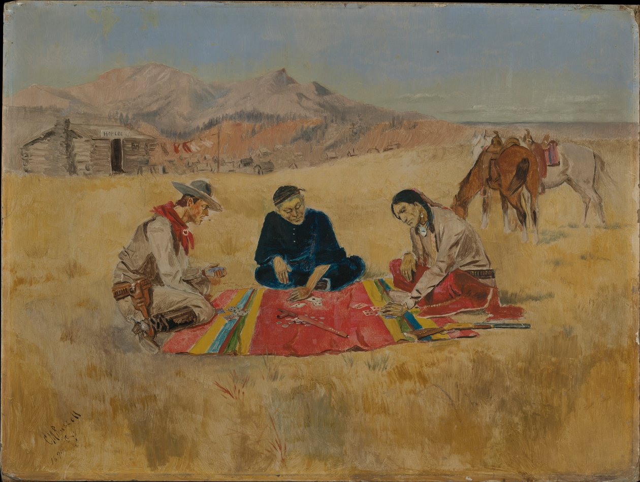 Het pokerspel door Charles Marion Russell