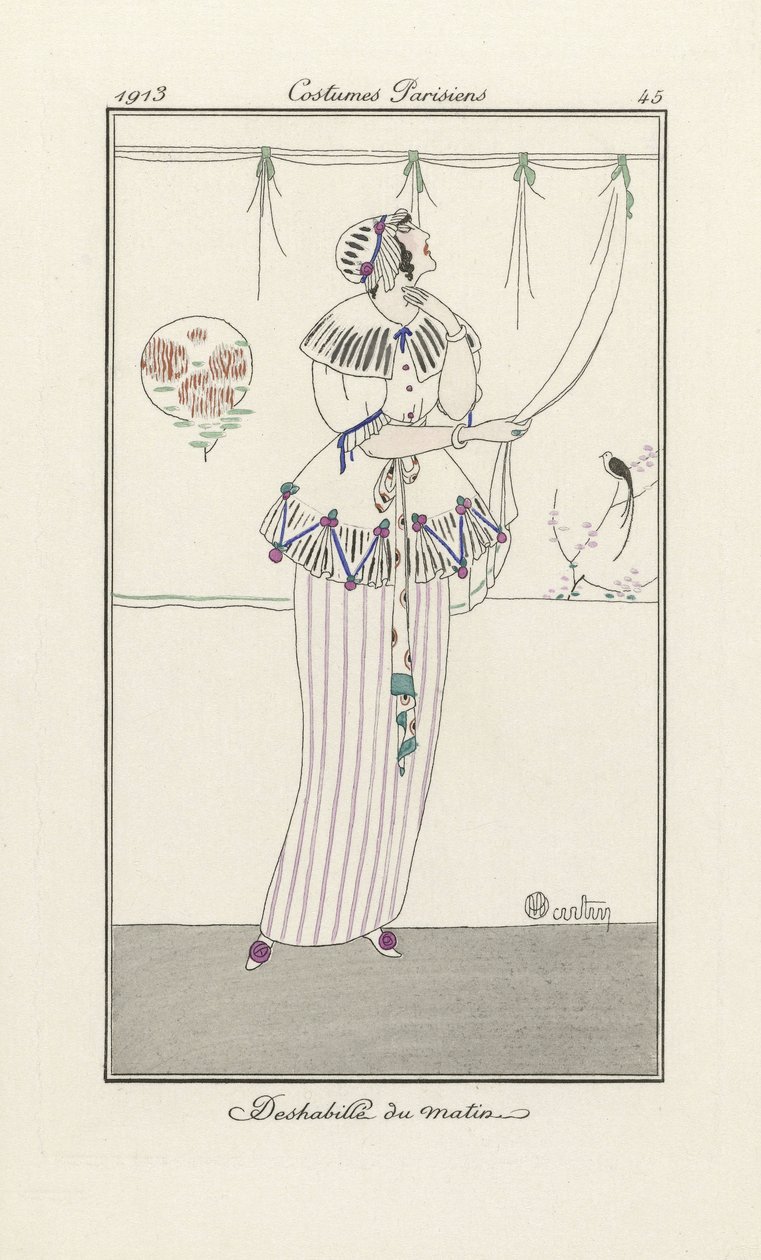 Déshabillé du matin, uit Costumes Parisien, gepubliceerd 1913 door Charles Martin