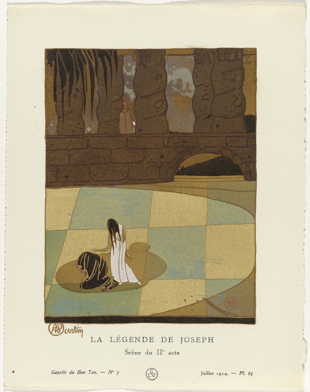 Gazette du Bon Ton, 1914 - No. 7 : De Legende van Joseph / Scène van de IIe acte door Charles Martin