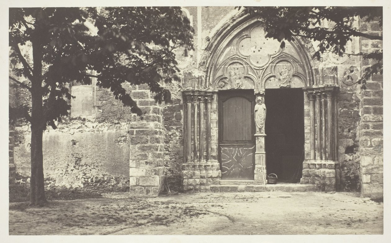Kerk van Villeneuve le Comte, Seine-et-Marne (Kerk van Villeneuve le Comte, Seine-et-Marne) door Charles Marville